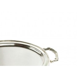 particolare vassoio ovale in argento sheffield con due manici   foto 3