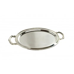 vassoio ovale in argento sheffield con due manici  foto 1